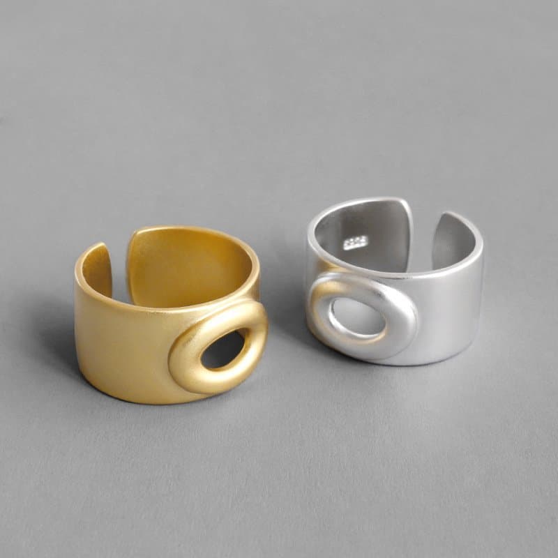 EWide Open Mouth 925 Sterling Silver Adjustable Ring
