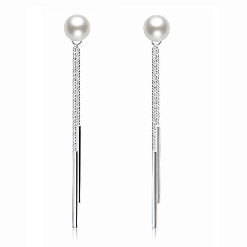 Drop Created Pearl Earrings