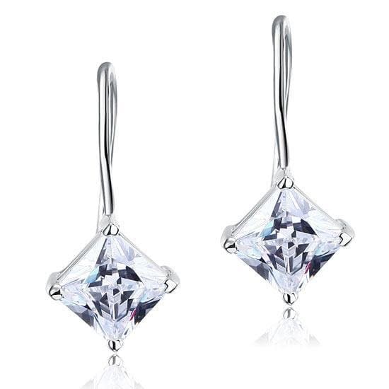 1.5 Carat Princess Cut Created Diamond Dangle Drop Earrings
