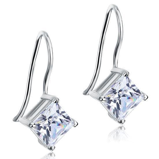 1.5 Carat Princess Cut Created Diamond Dangle Drop Earrings