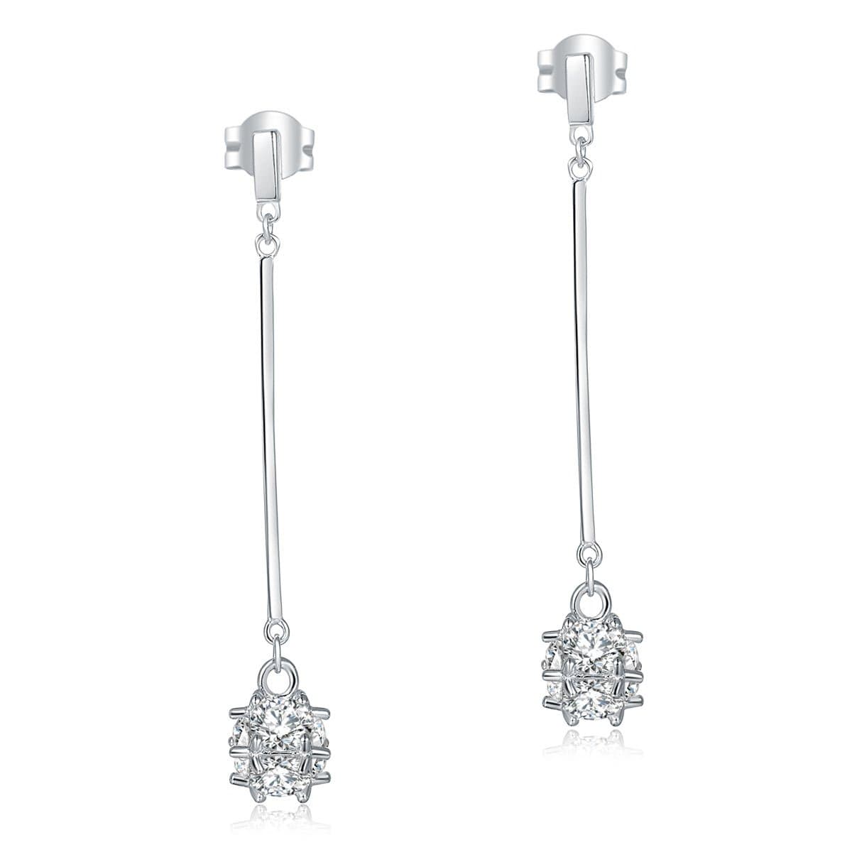 Dangle Cube Created Diamond Earrings