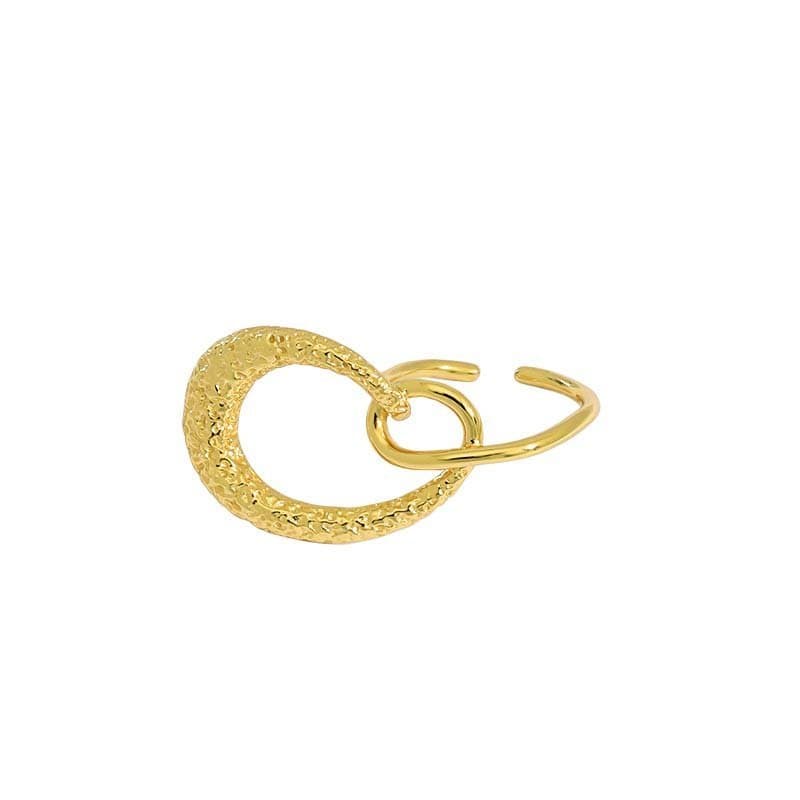 Irregular Hollow Heart 925 Sterling Silver Adjustable Ring