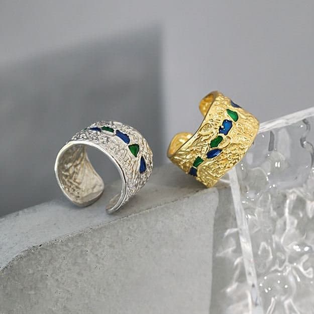 Irregular Wide 925 Sterling Silver Adjustable Ring