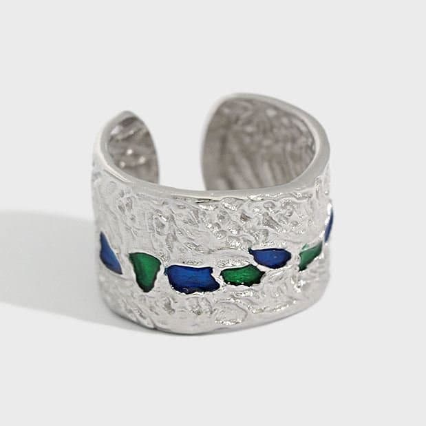 Irregular Wide 925 Sterling Silver Adjustable Ring