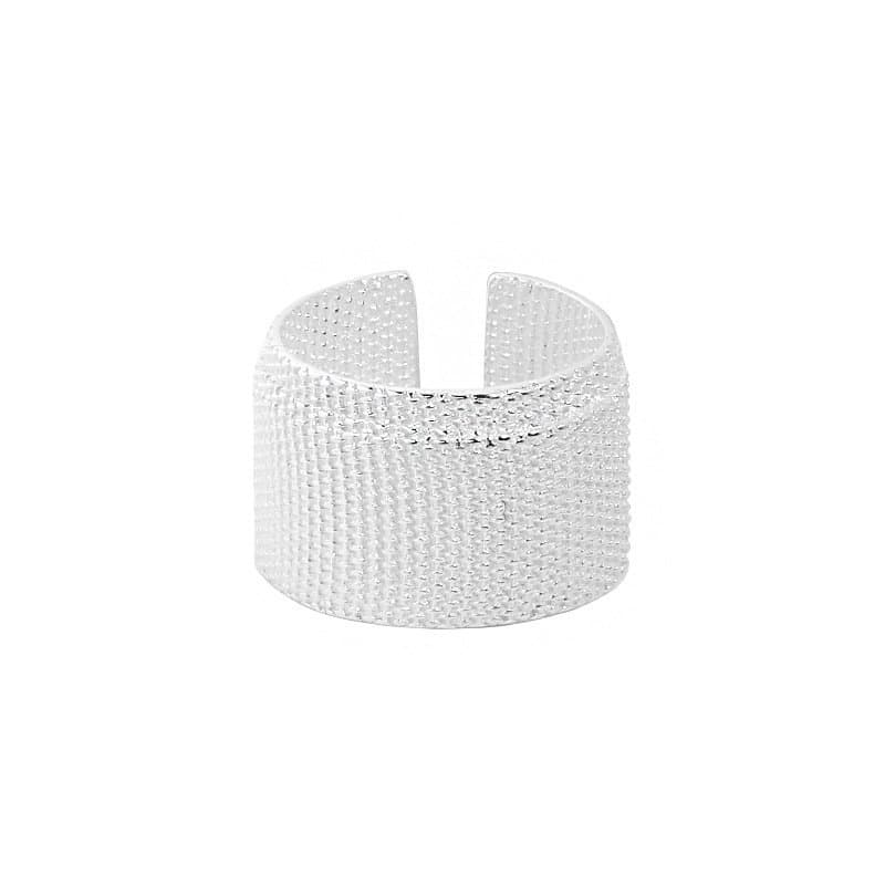 White Bandage 925 Sterling Silver Adjustable Ring