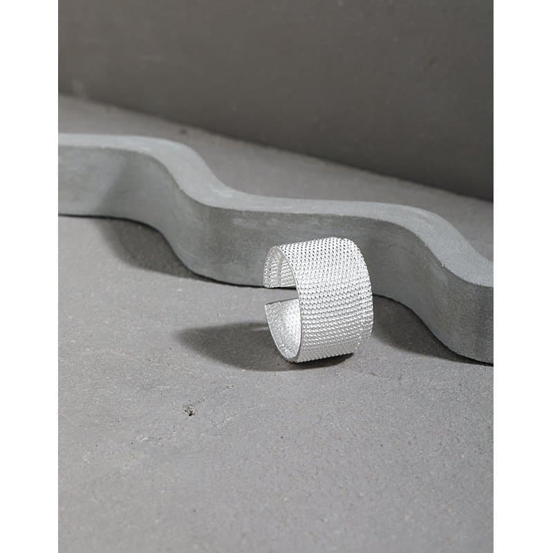White Bandage 925 Sterling Silver Adjustable Ring