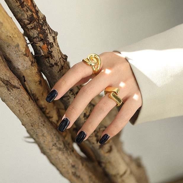 Geometric Cross 925 Sterling Silver Adjustable Ring