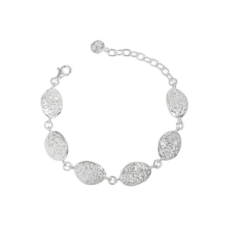 Geometric Irregular Leaves 925 Sterling Silver Bracelet