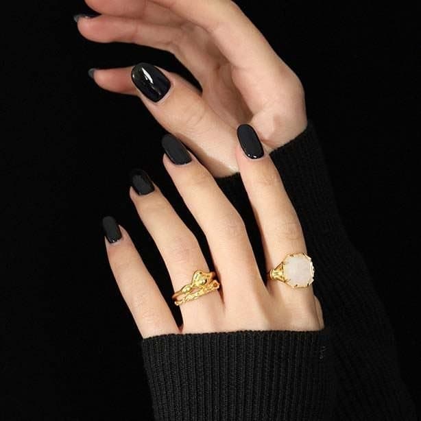 Geometric Square Natural Crystal 925 Sterling Silver Adjustable Ring