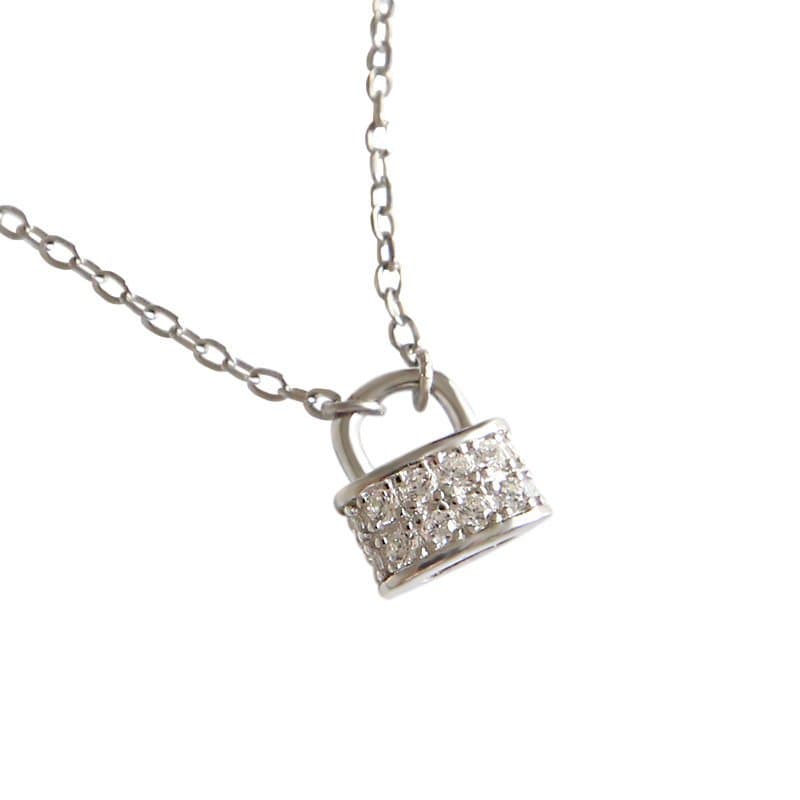 CZ Lock Fashion 925 Sterling Silver Necklace
