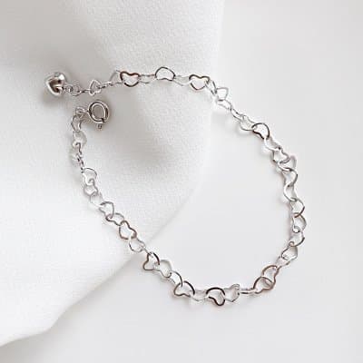 Hollow Heart To Heart 925 Sterling Silver Bracelet