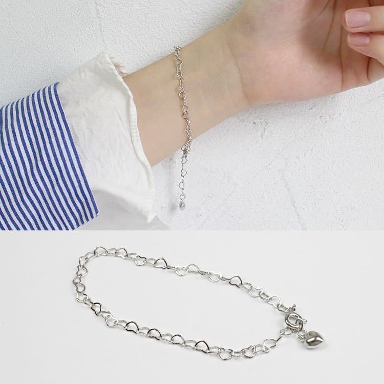 Hollow Heart To Heart 925 Sterling Silver Bracelet