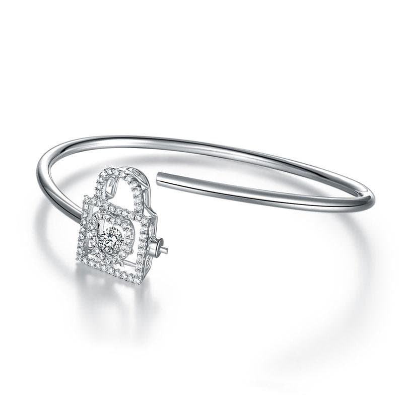 Heart Lock Dancing Stone Bangle