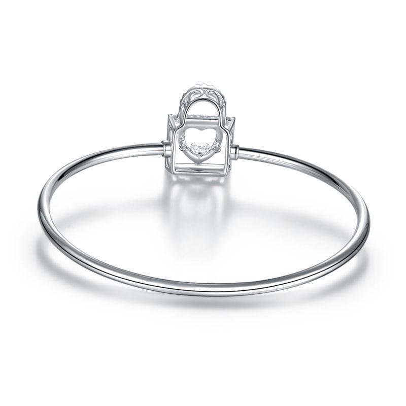 Heart Lock Dancing Stone Bangle