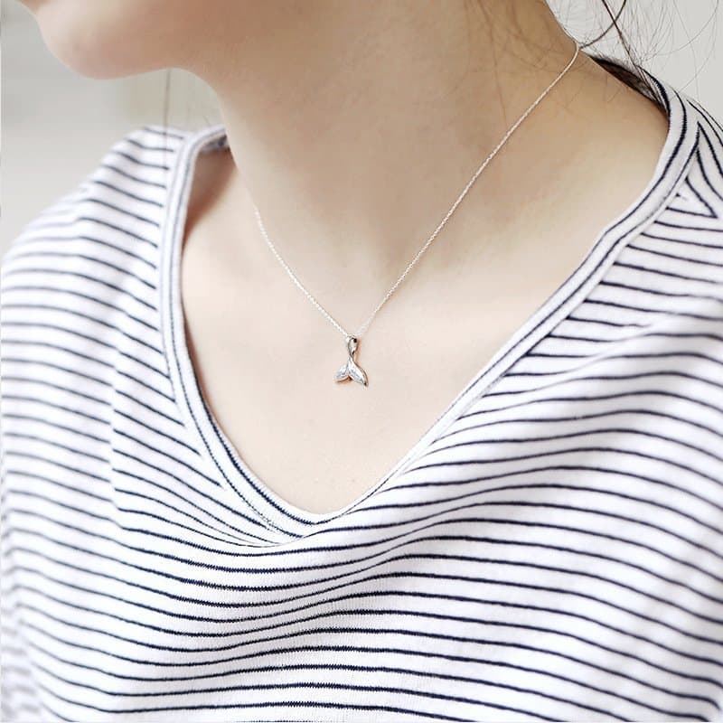 Dolphin Tail 925 Sterling Silver Necklace