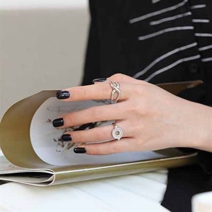 Geometric Hollow Cross 925 Sterling Silver Adjustable Ring