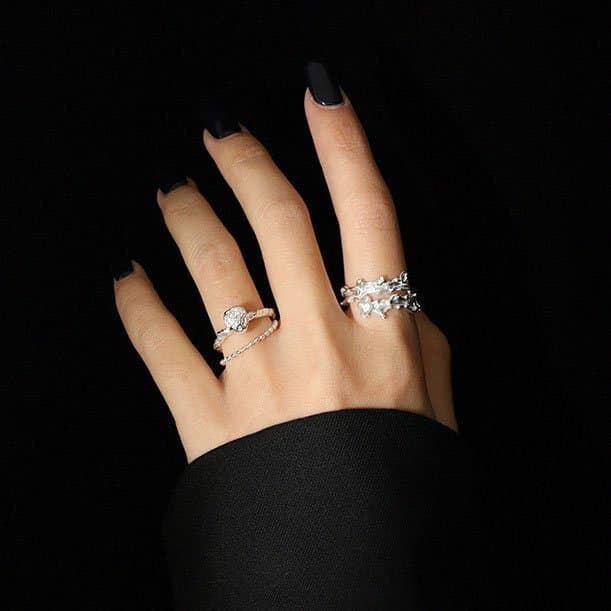 Irregular Cross 925 Sterling Silver Adjustable Ring
