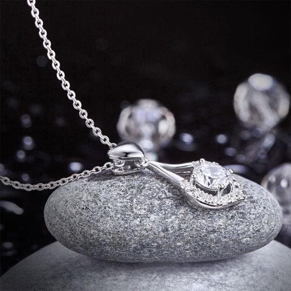 Heart Tear Drop Pendant Necklace