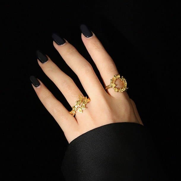 Irregular Geometric Hollow 925 Sterling Silver Adjustable Ring