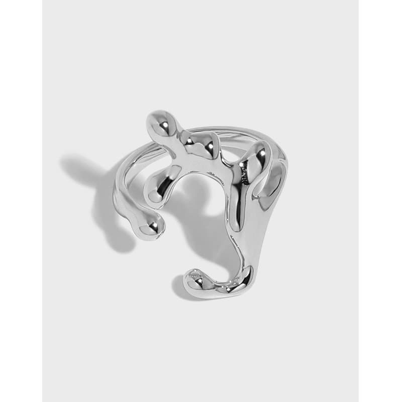 Irregular Lava Flame 925 Sterling Silver Adjustable Ring