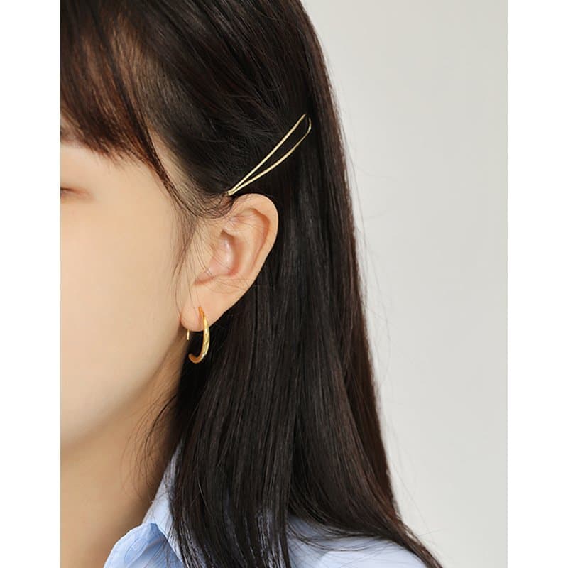 O Shape Simple 925 Sterling Silver Hoop Earrings