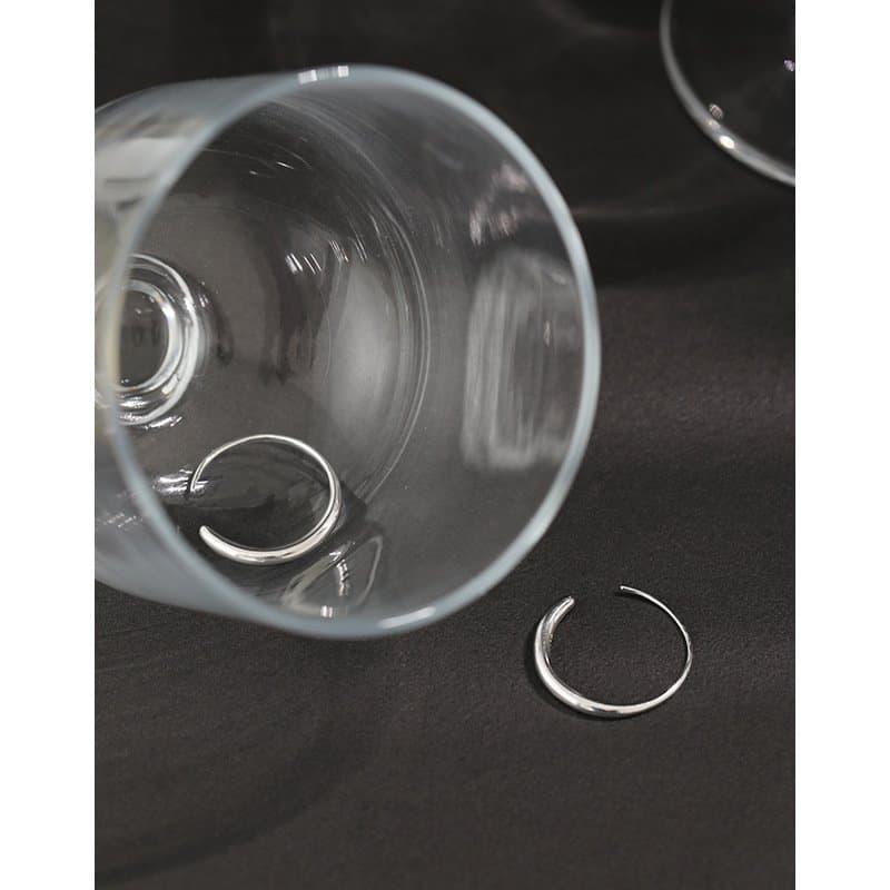 O Shape Simple 925 Sterling Silver Hoop Earrings
