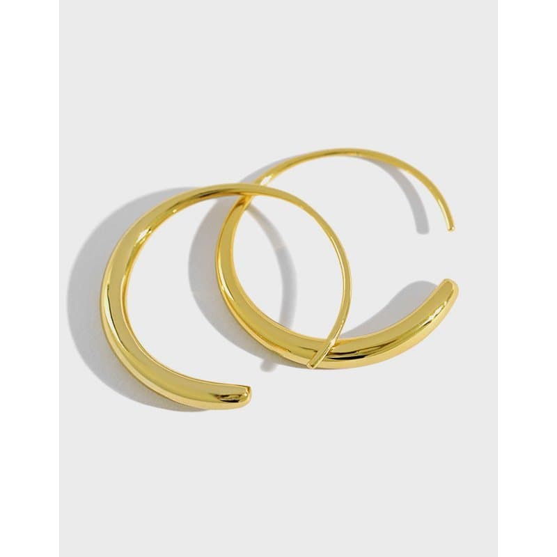 O Shape Simple 925 Sterling Silver Hoop Earrings