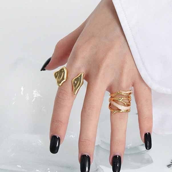 Multi Layer Epoxy 925 Sterling Silver Adjustable Ring