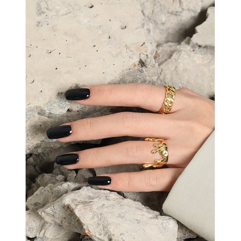 Hollow Twisted Chain 925 Sterling Silver Adjustable Ring
