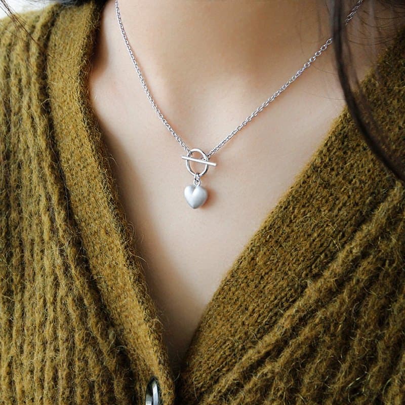 OT Heart 925 Sterling Silver Necklace