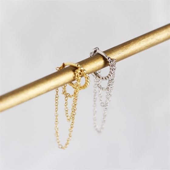 Circle Chain Tassels 925 Sterling Silver Leverback Earrings