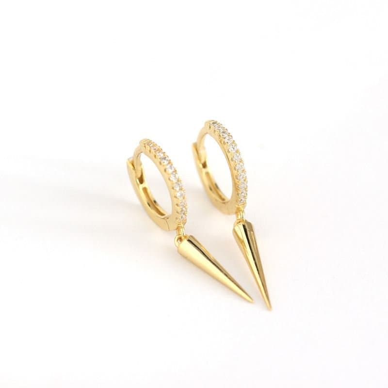 CZ Rivet 925 Sterling Silver Hoop Earrings
