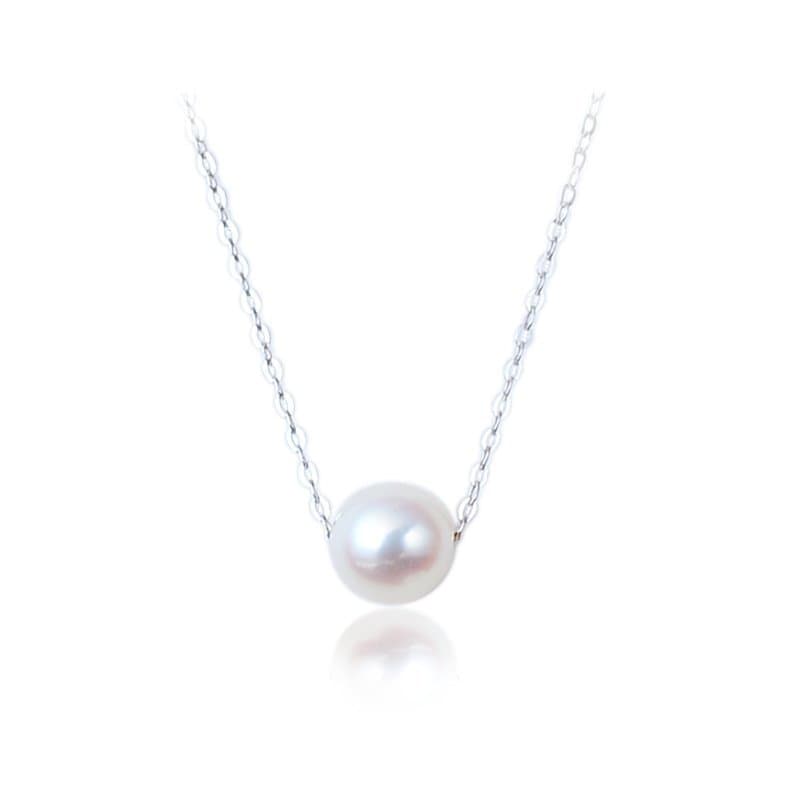 Round Shell Pearl 925 Sterling Silver Necklace
