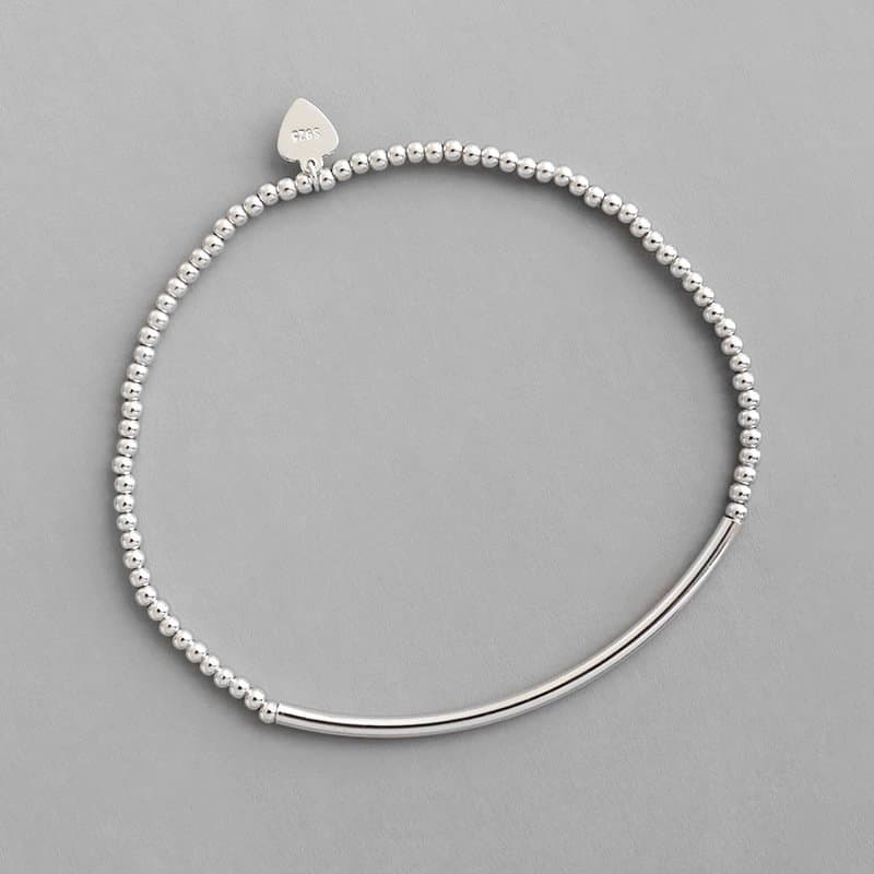 2mm Beads Tube 925 Sterling Silver Bracelet