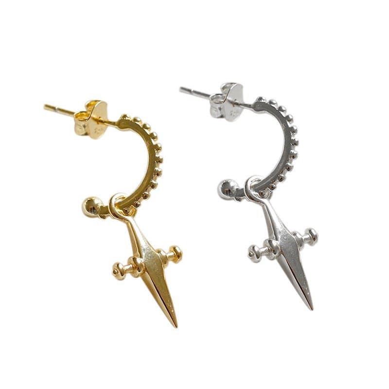 Cross 925 Sterling Silver Dangling Earrings