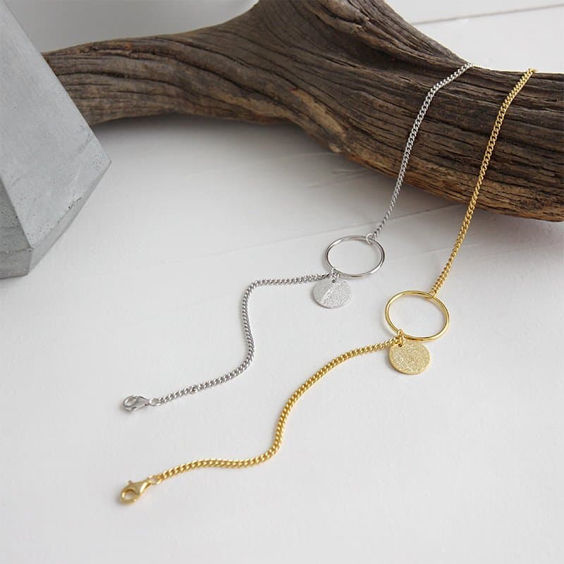 Geometric Circle Round 925 Sterling Silver Anklet
