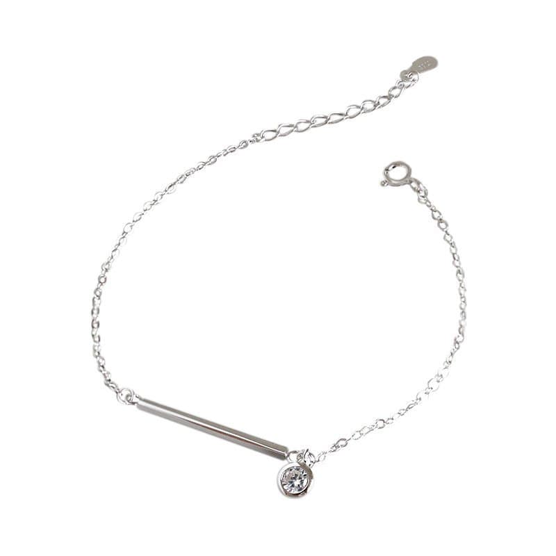 Geometric Stick CZ 925 Sterling Silver Bracelet