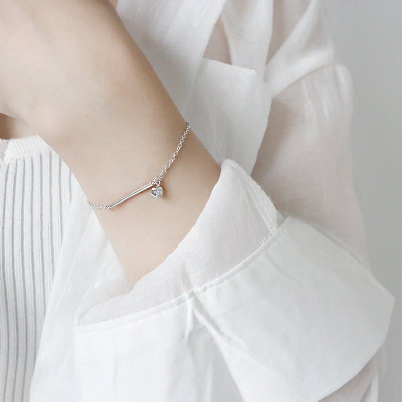 Geometric Stick CZ 925 Sterling Silver Bracelet