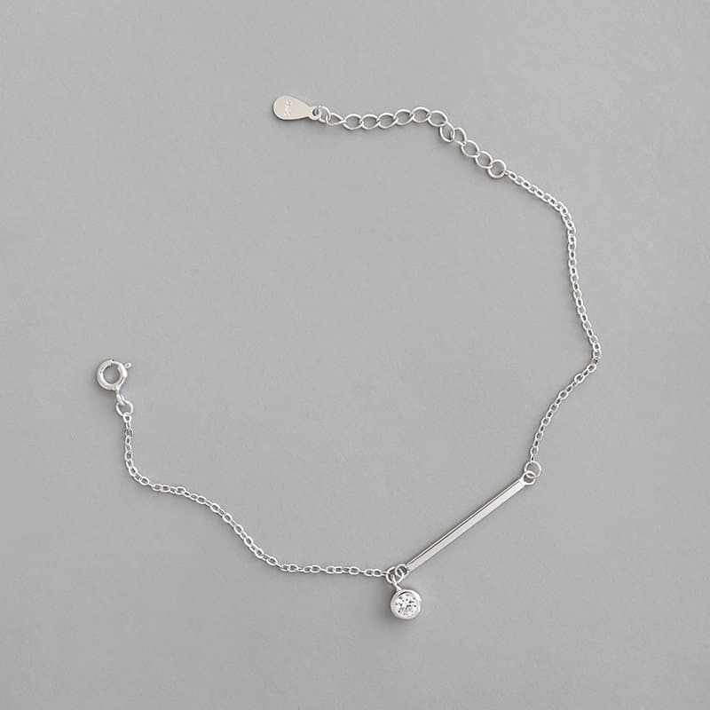 Geometric Stick CZ 925 Sterling Silver Bracelet
