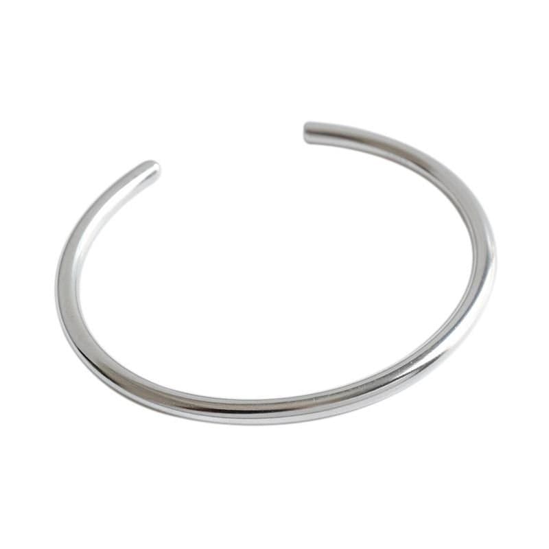 Golden 925 Sterling Silver Open Bangle