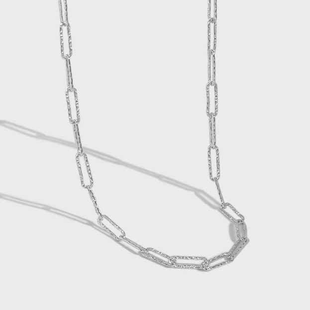 Hollow Geometric Chain 925 Sterling Silver Necklace