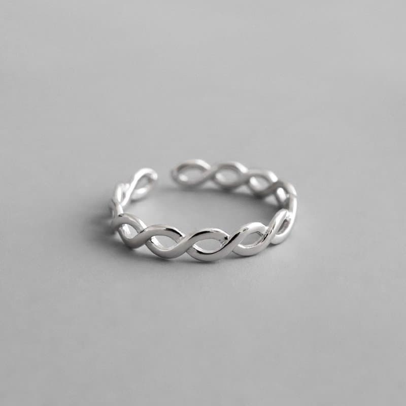 Hollow Twisted 925 Sterling Silver Adjustable Ring