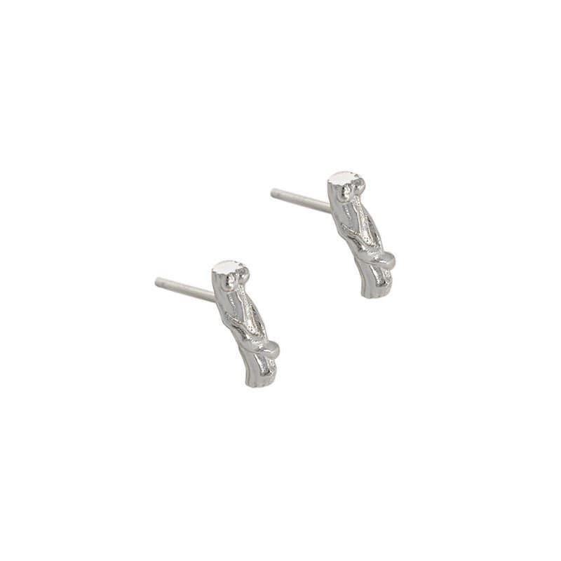 Irregular Tree Branch 925 Sterling Silver Stud Earrings