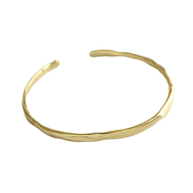 Irregular Wave 925 Sterling Silver Open Bangle