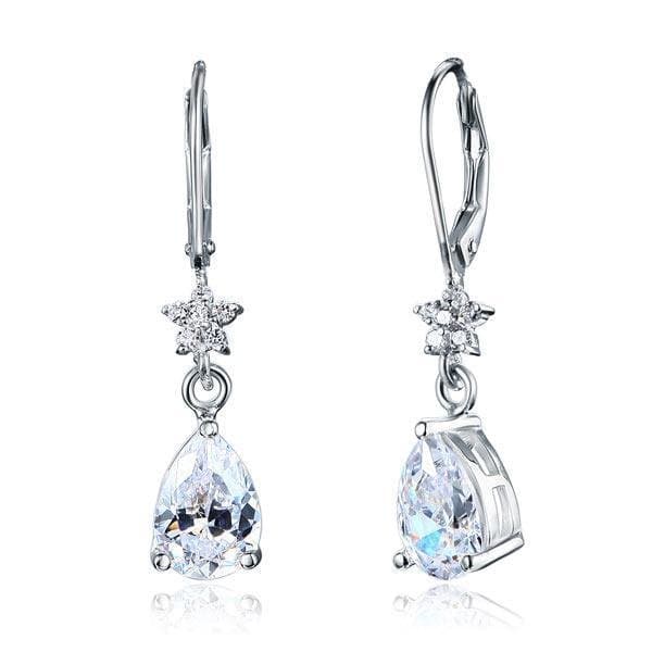 2 Carat Sterling Silver Dangle Earrings