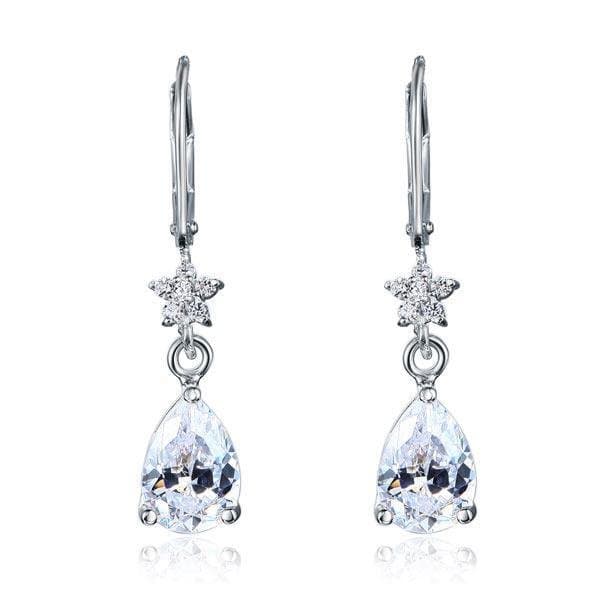 2 Carat Sterling Silver Dangle Earrings
