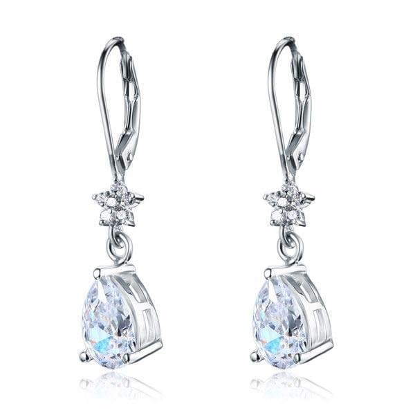 2 Carat Sterling Silver Dangle Earrings