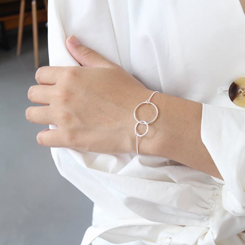 Mother Child Loops 925 Sterling Silver Bracelet