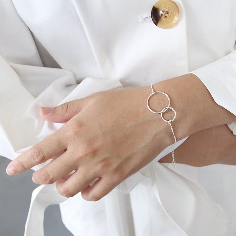 Mother Child Loops 925 Sterling Silver Bracelet