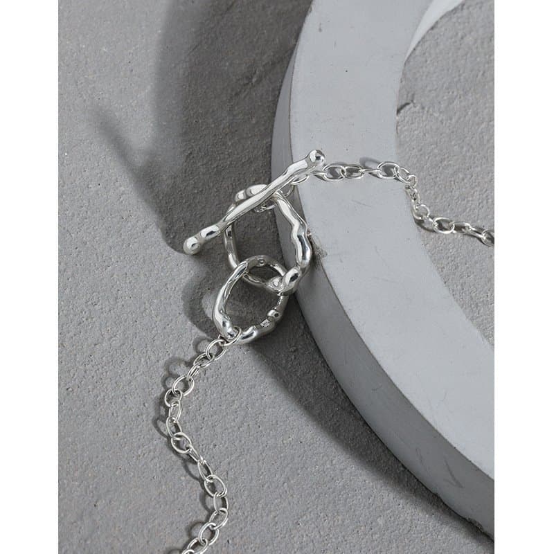 OT Hollow Chain 925 Sterling Silver Choker Necklace